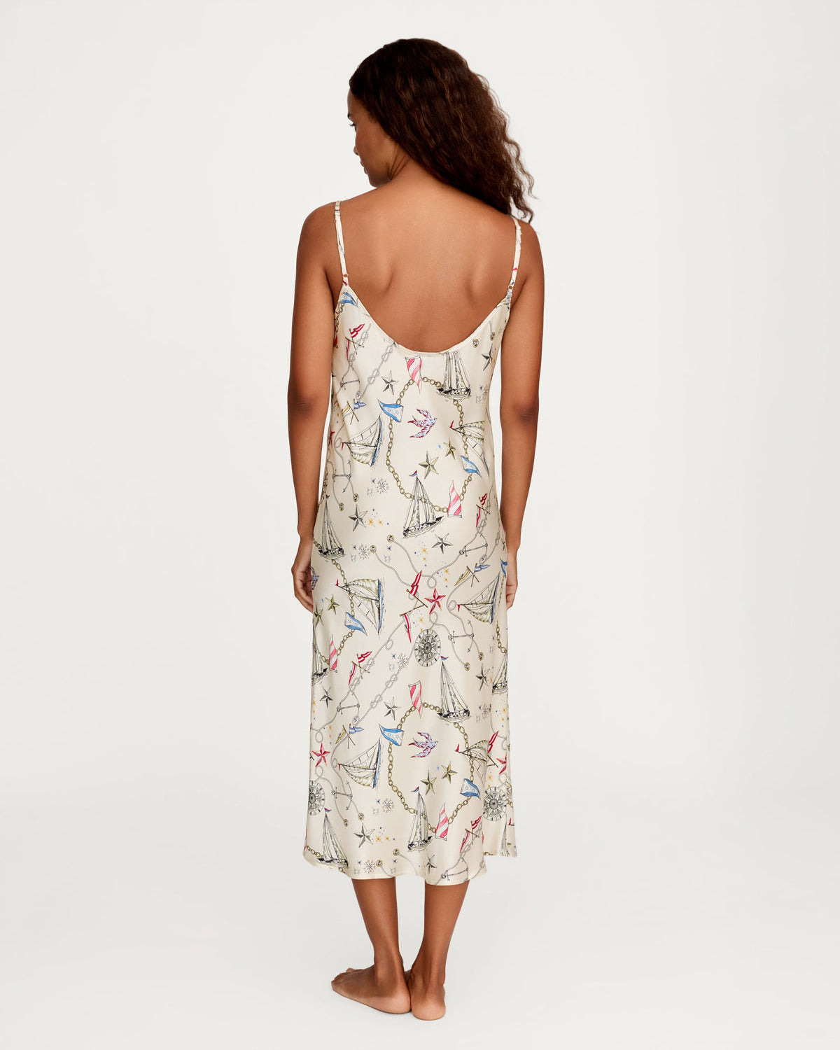 Petite Plume Silk Cosette Nightgown In Regatta Royale #ASWCNGRR