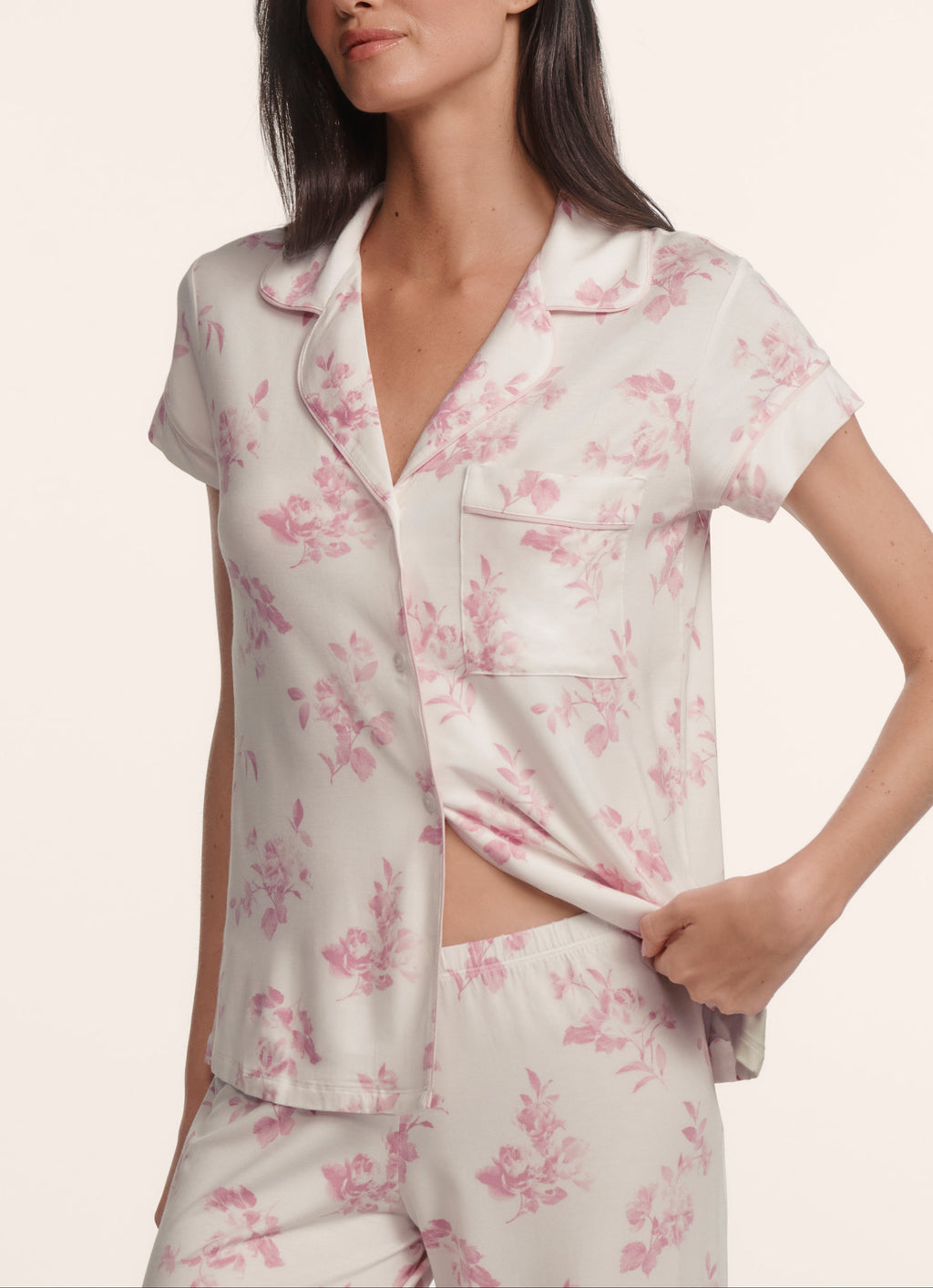 Eberjey Gisele Printed Short Sleeve/Cropped Pant Set #PJ1141TSZC