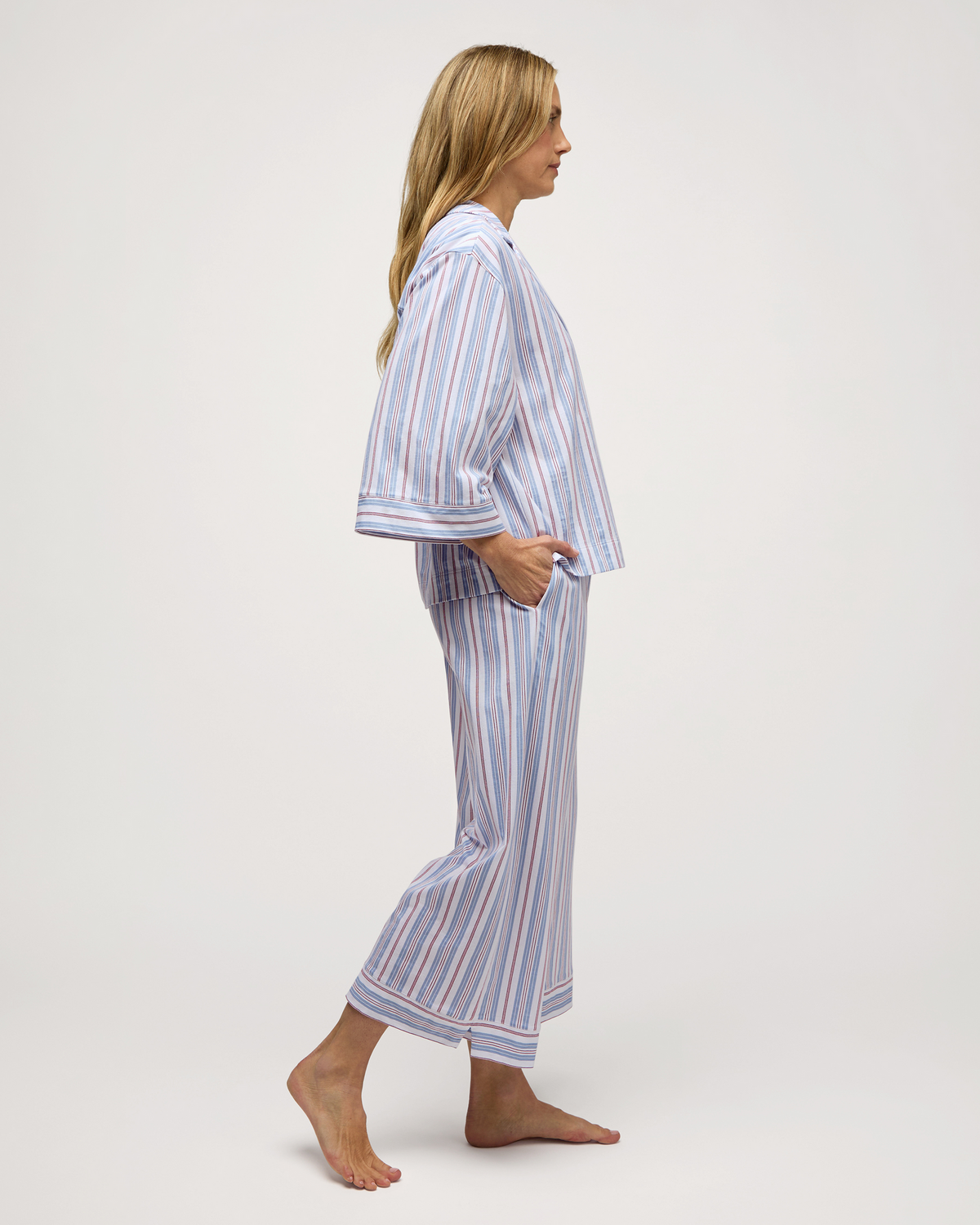 Petite Plume Olivia Wide Leg Pima Cotton PJ Vintage French #PWWPJVFS