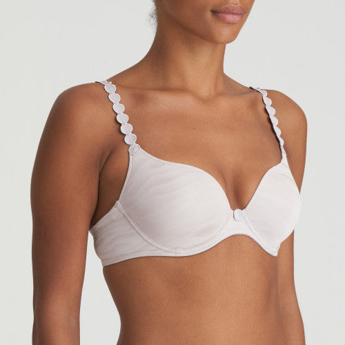 Marie Jo Tom Convertible Seamless Underwire Bra - Heart-Shaped Cups & Polka Dot Straps In Caffe Latte