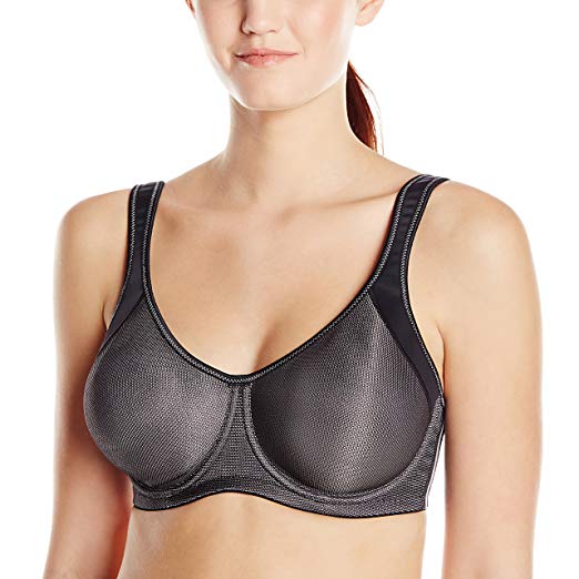 Anita Momentum underwire sports bra in black metallic fabric