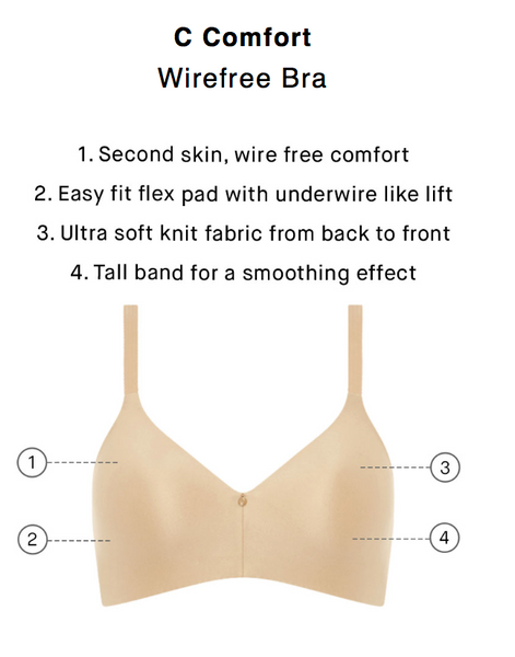 Chantelle 13G2 Nude C Comfort Molded Wire Free Bra