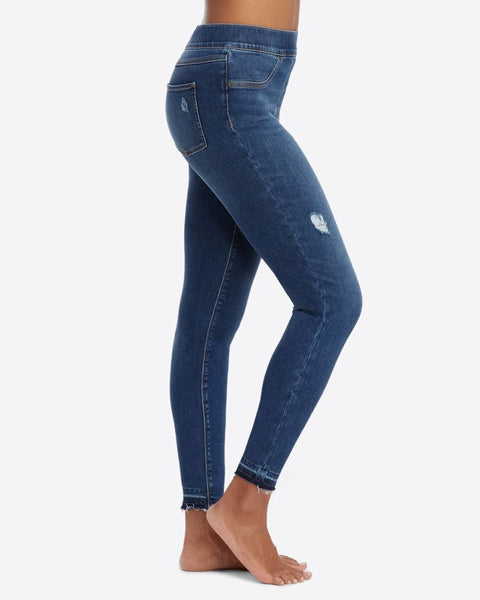 Spanx Distressed Raw Hem Side Panel Skinny Jeans- Size XS (Inseam