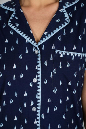 Aspen Dream Cute Stitching Cropped Pajama #CUTECROPPJ