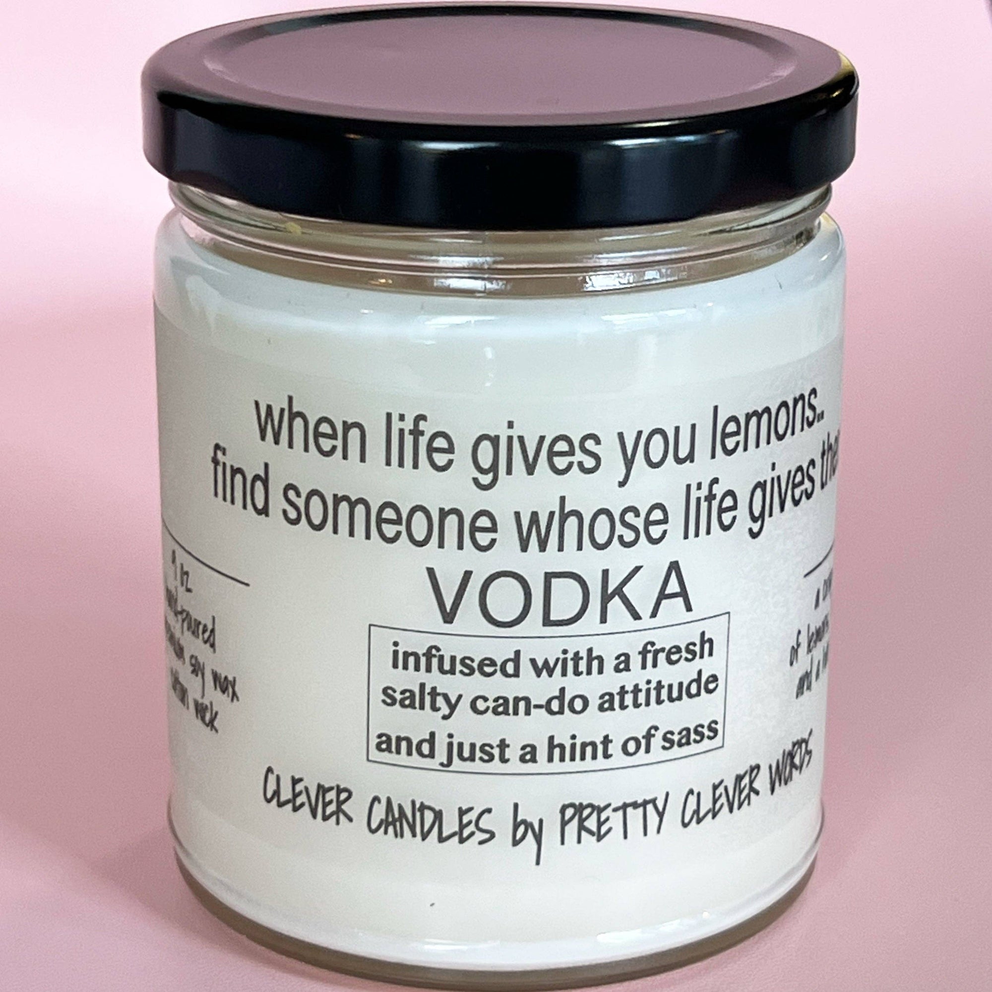 Pretty Clever Words - Vanilla Lime Clever 9 oz candle - when life gives you lemons