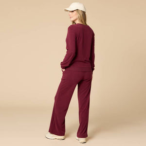 Softies Vintage Velvet Raglan V-Neck with Wide Leg Pant #4200-2