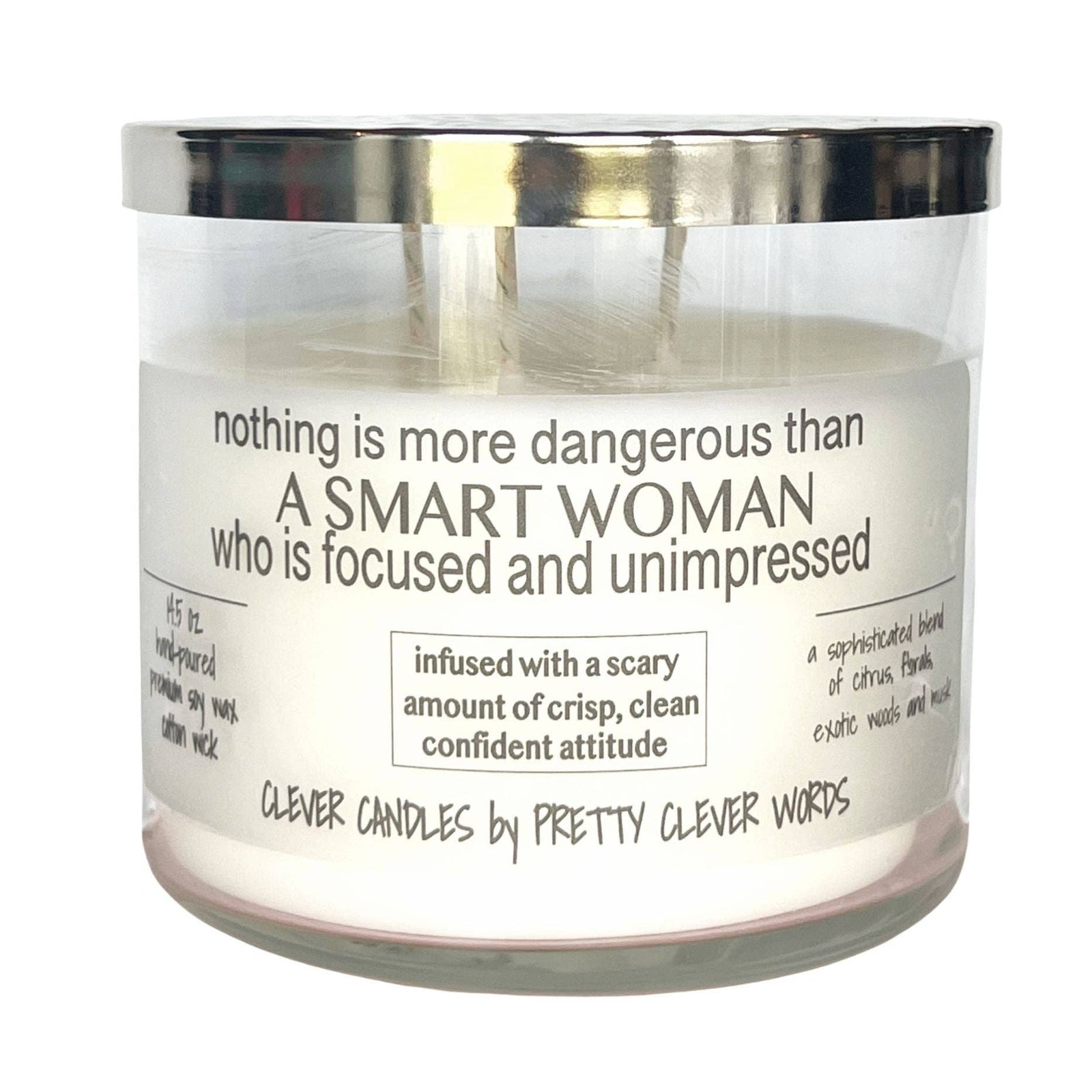 Pretty Clever Words - Focused women - 14.5 oz soy citrus bergamot blend candle
