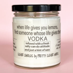 Pretty Clever Words - Vanilla Lime Clever 9 oz candle - when life gives you lemons