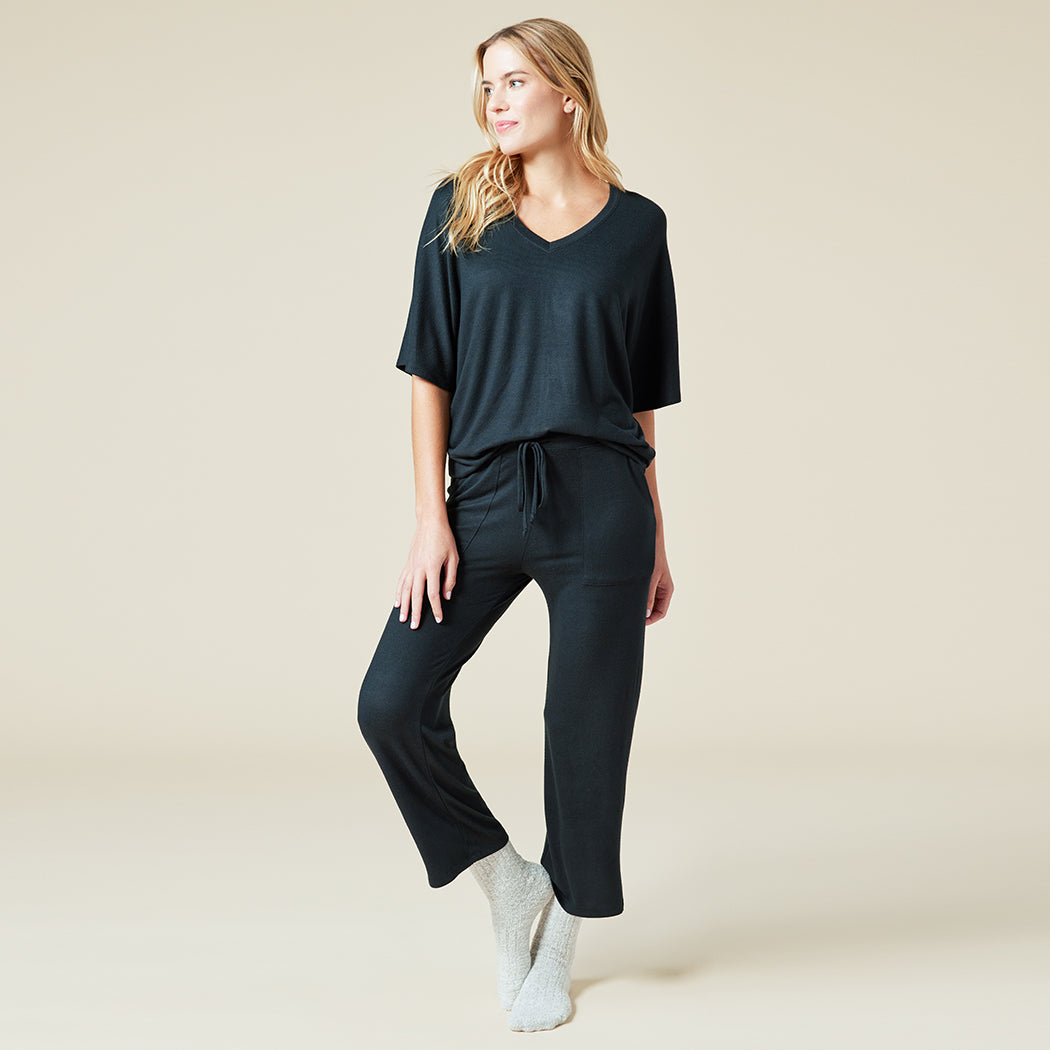 Softies Dream Jersey Relaxed V-Neck with Capri Lounge Pant Set #2300-2