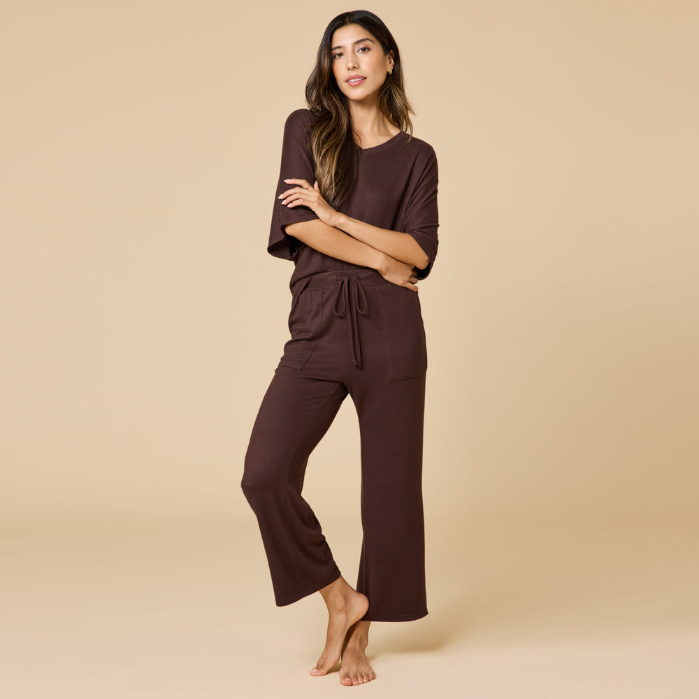 Softies Dream Jersey Relaxed V-Neck with Capri Lounge Pant #2300-2