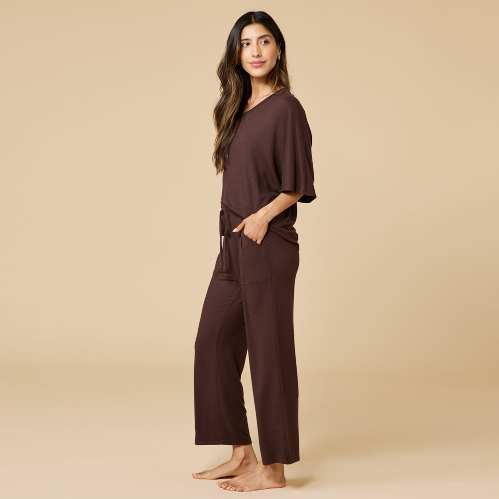 Softies Dream Jersey Relaxed V-Neck with Capri Lounge Pant #2300-2