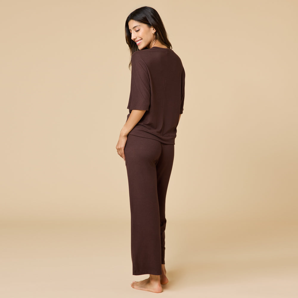 Softies Dream Jersey Relaxed V-Neck with Capri Lounge Pant #2300-2