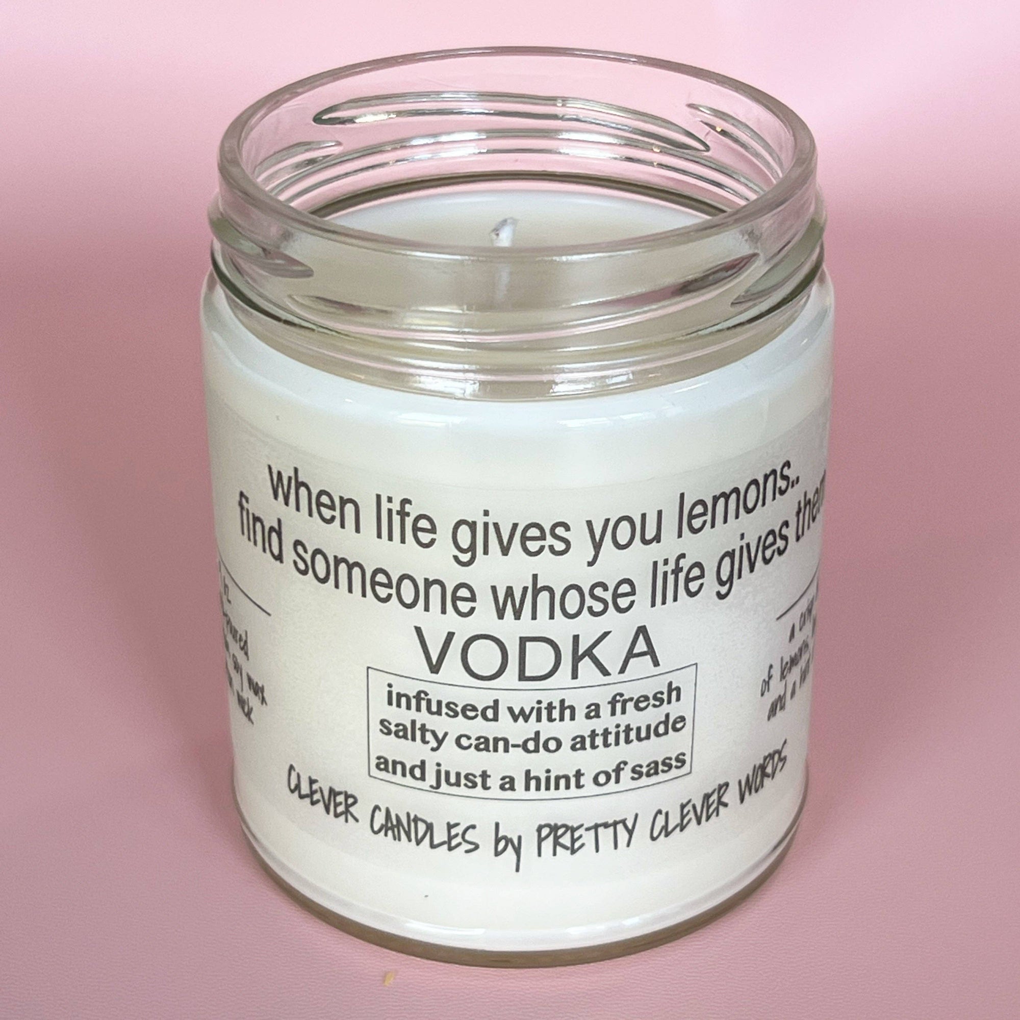 Pretty Clever Words - Vanilla Lime Clever 9 oz candle - when life gives you lemons