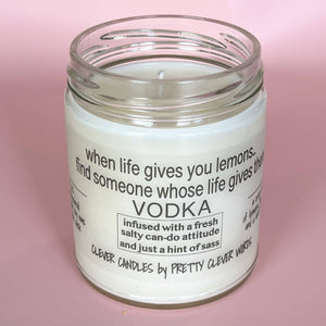 Pretty Clever Words - Vanilla Lime Clever 9 oz candle - when life gives you lemons