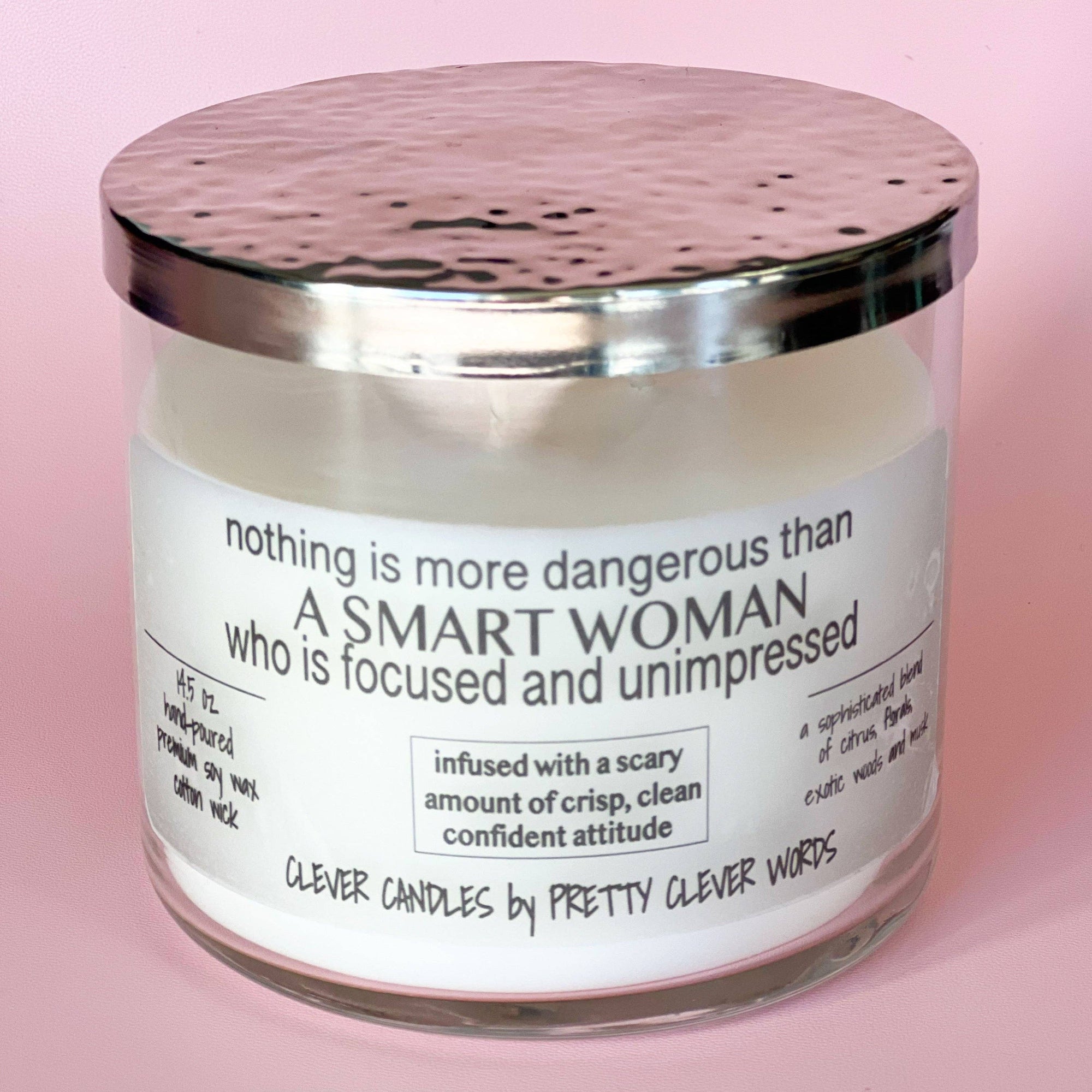 Pretty Clever Words - Focused women - 14.5 oz soy citrus bergamot blend candle