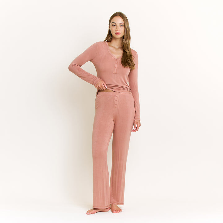 Honeydew Intimates Dreamland Long Henley Set #42975