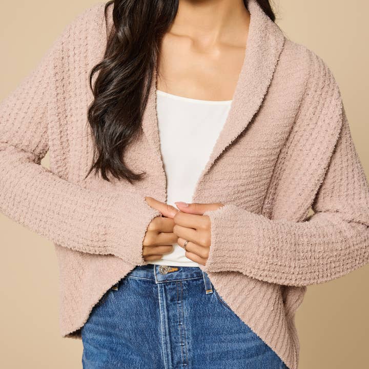 Softies Waffle Marshmallow Cocoon Cardigan #8200-3