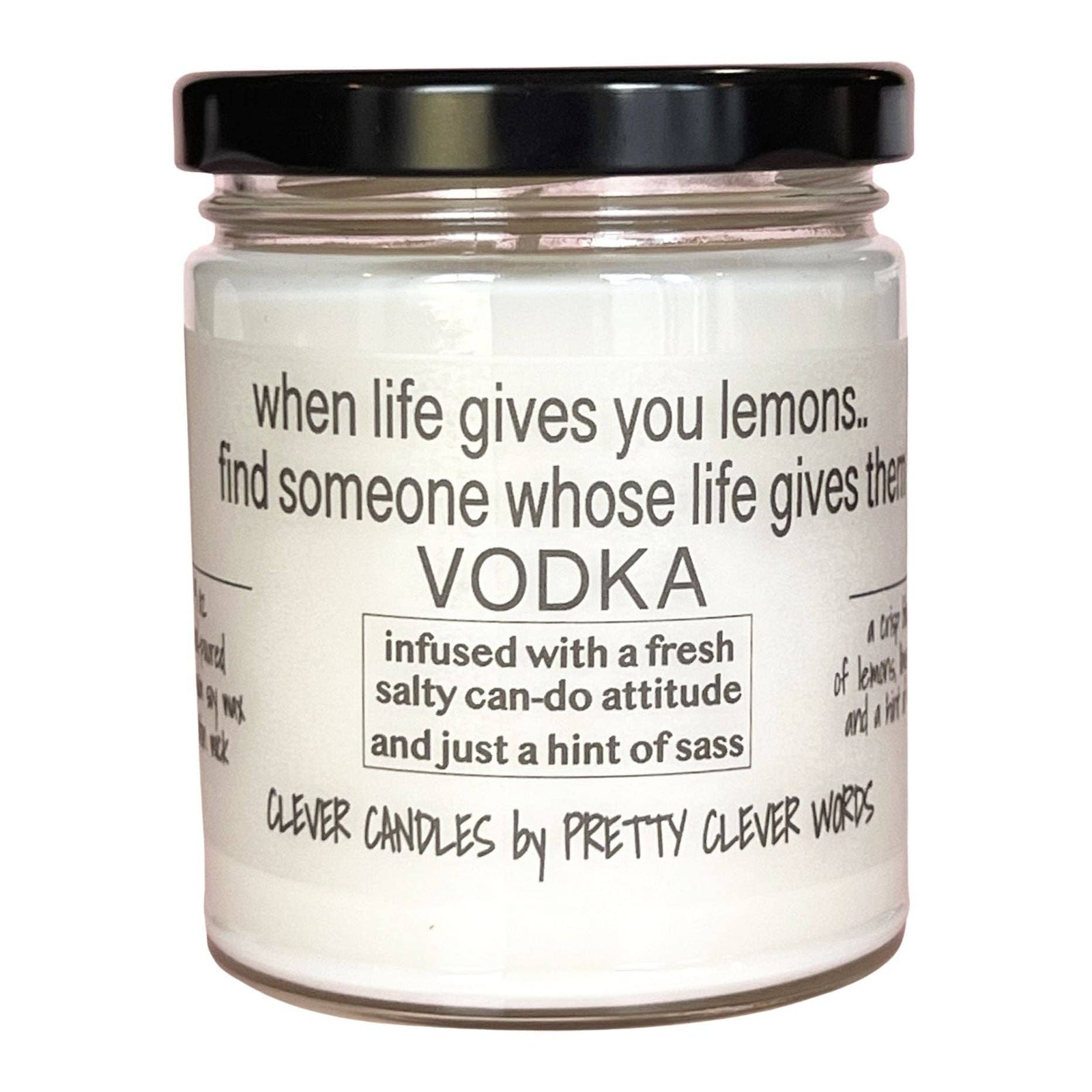 Pretty Clever Words - Vanilla Lime Clever 9 oz candle - when life gives you lemons
