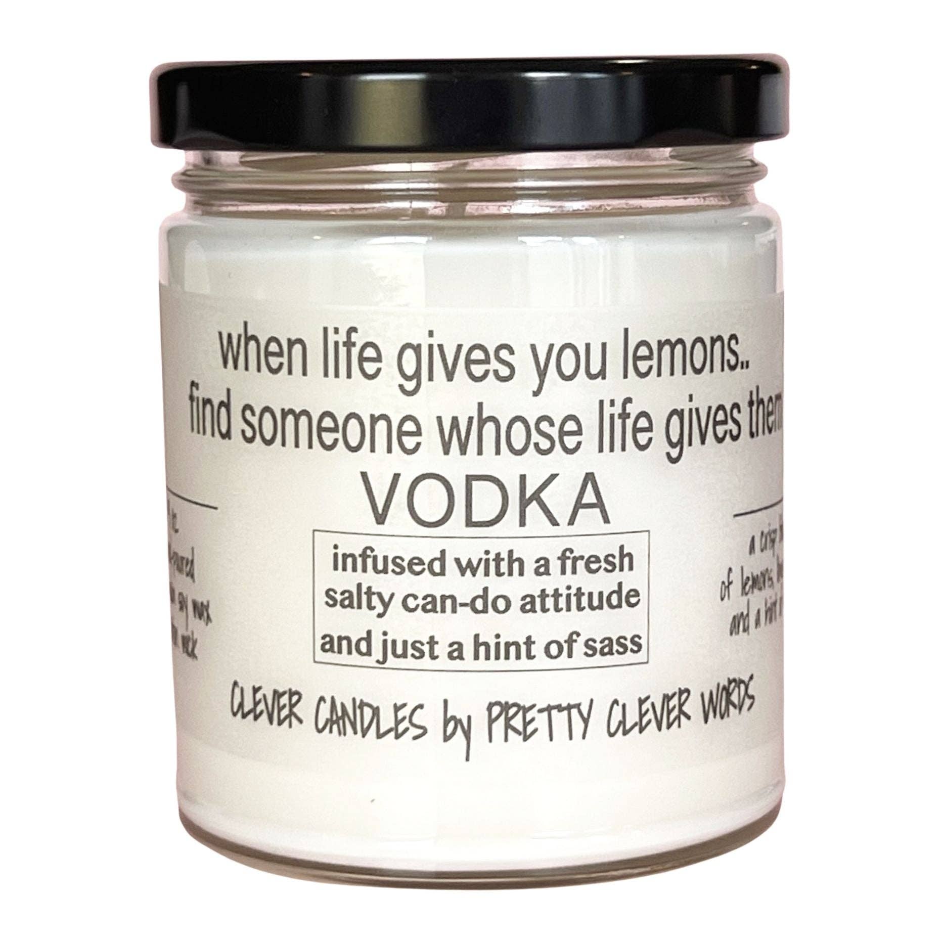 Pretty Clever Words - Vanilla Lime Clever 9 oz candle - when life gives you lemons