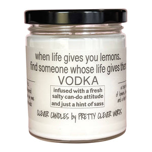 Pretty Clever Words - Vanilla Lime Clever 9 oz candle - when life gives you lemons