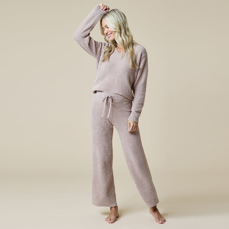 Softies Solid Marshmallow V-Neck Lounge Set #6800-2