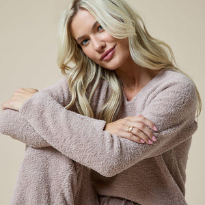 Softies Solid Marshmallow V-Neck Lounge Set #6800-2