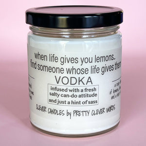 Pretty Clever Words - Vanilla Lime Clever 9 oz candle - when life gives you lemons