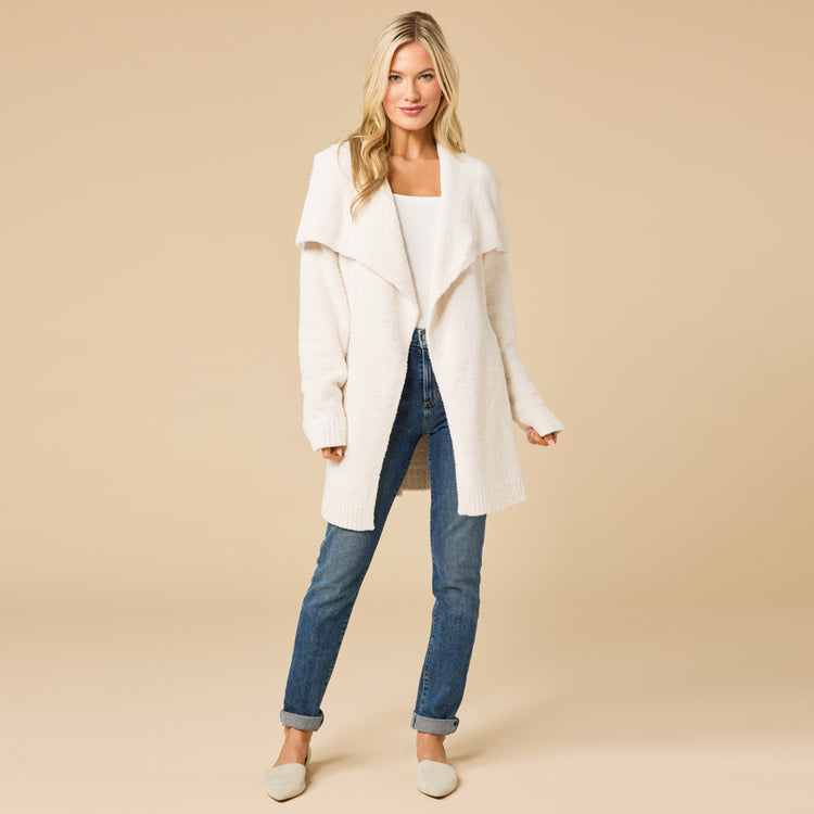Softies Ultra Marshmallow Wrap Cardigan with Exaggerated Collar #8100-9