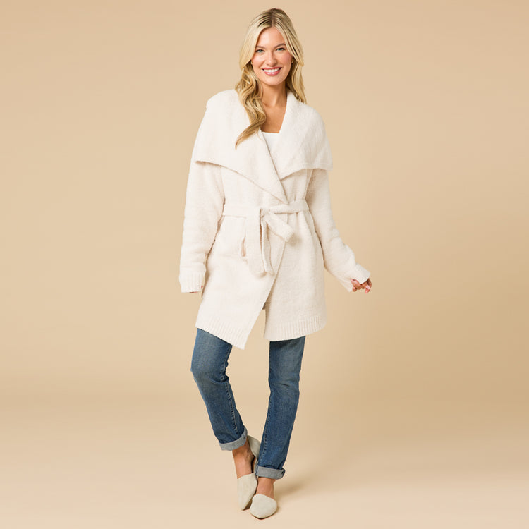 Softies Ultra Marshmallow Wrap Cardigan with Exaggerated Collar #8100-9