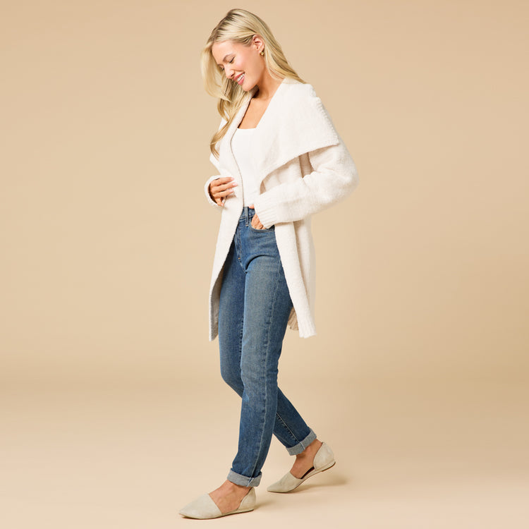 Softies Ultra Marshmallow Wrap Cardigan with Exaggerated Collar #8100-9