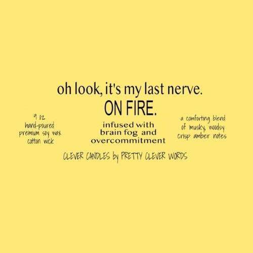 Pretty Clever Words - Oakmoss and amber 9 oz candle - oh look, it's my last nerve