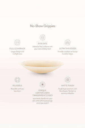 NOOD - Grippies No-Show | NON-ADHESIVE Reusable Nipple Covers