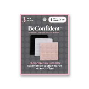 BeConfident Fashion Fit Solutions - Bra Extenders Multi-Packs (Beige, White, Black)