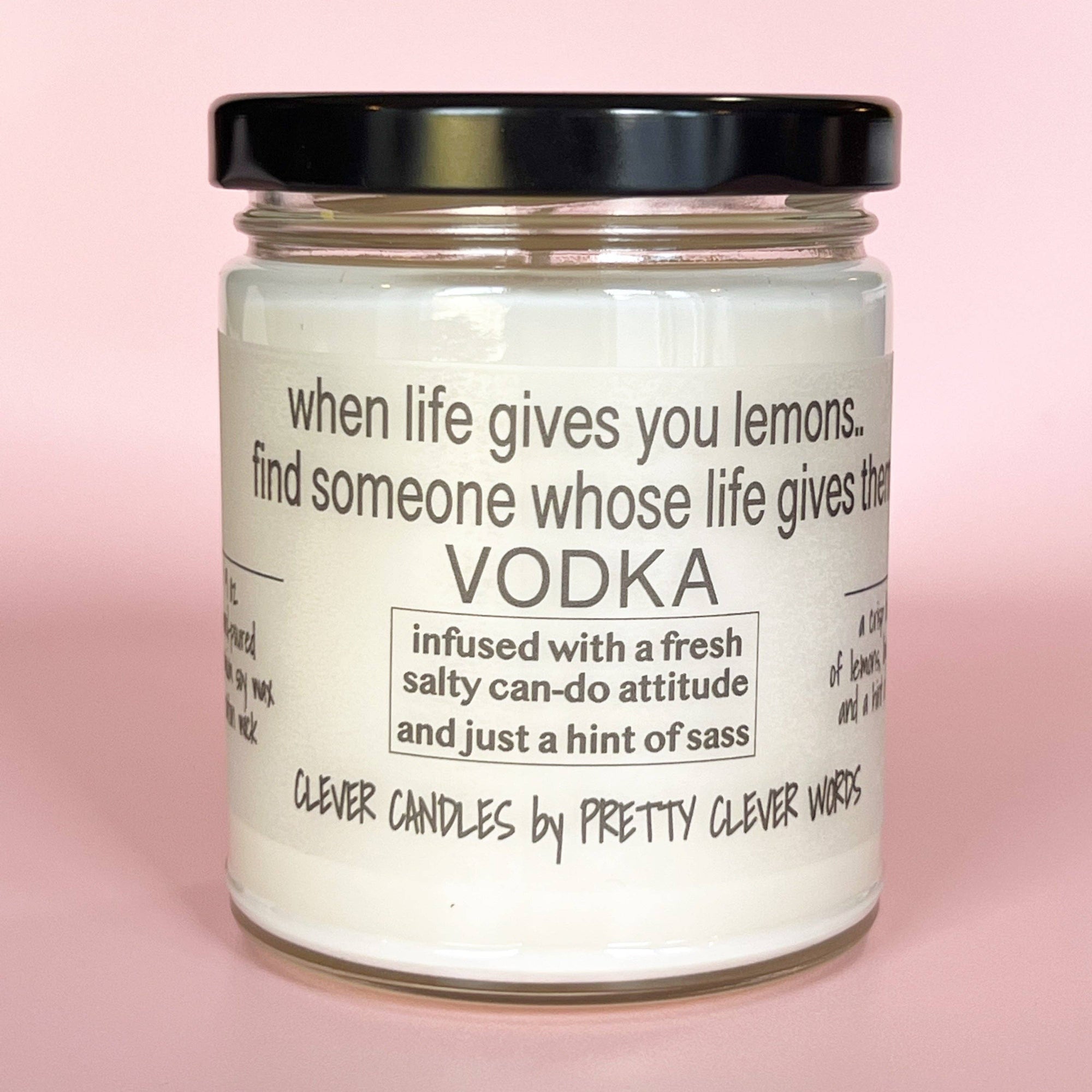 Pretty Clever Words - Vanilla Lime Clever 9 oz candle - when life gives you lemons