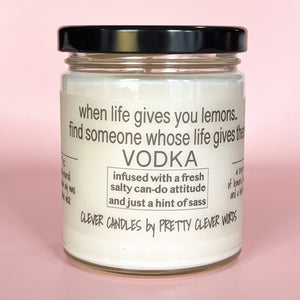 Pretty Clever Words - Vanilla Lime Clever 9 oz candle - when life gives you lemons