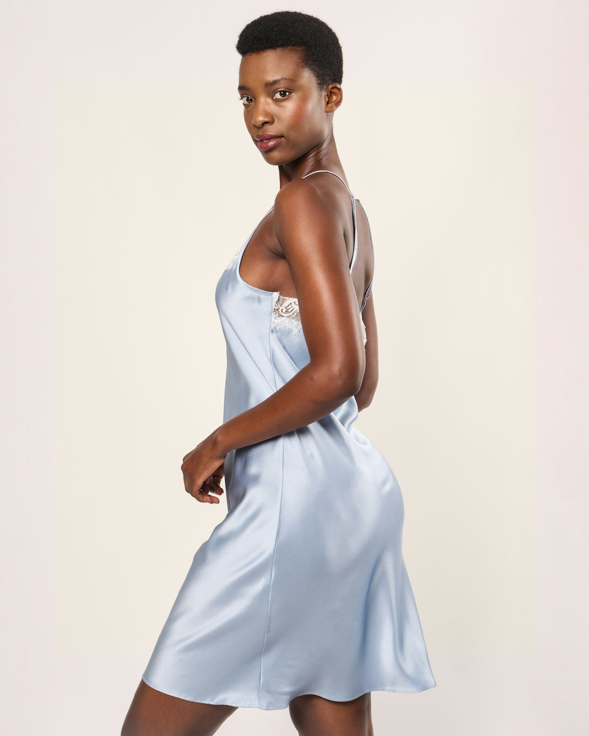 Petite Plume Mulberry Silk Lace Slip Dress #ASWLASPE