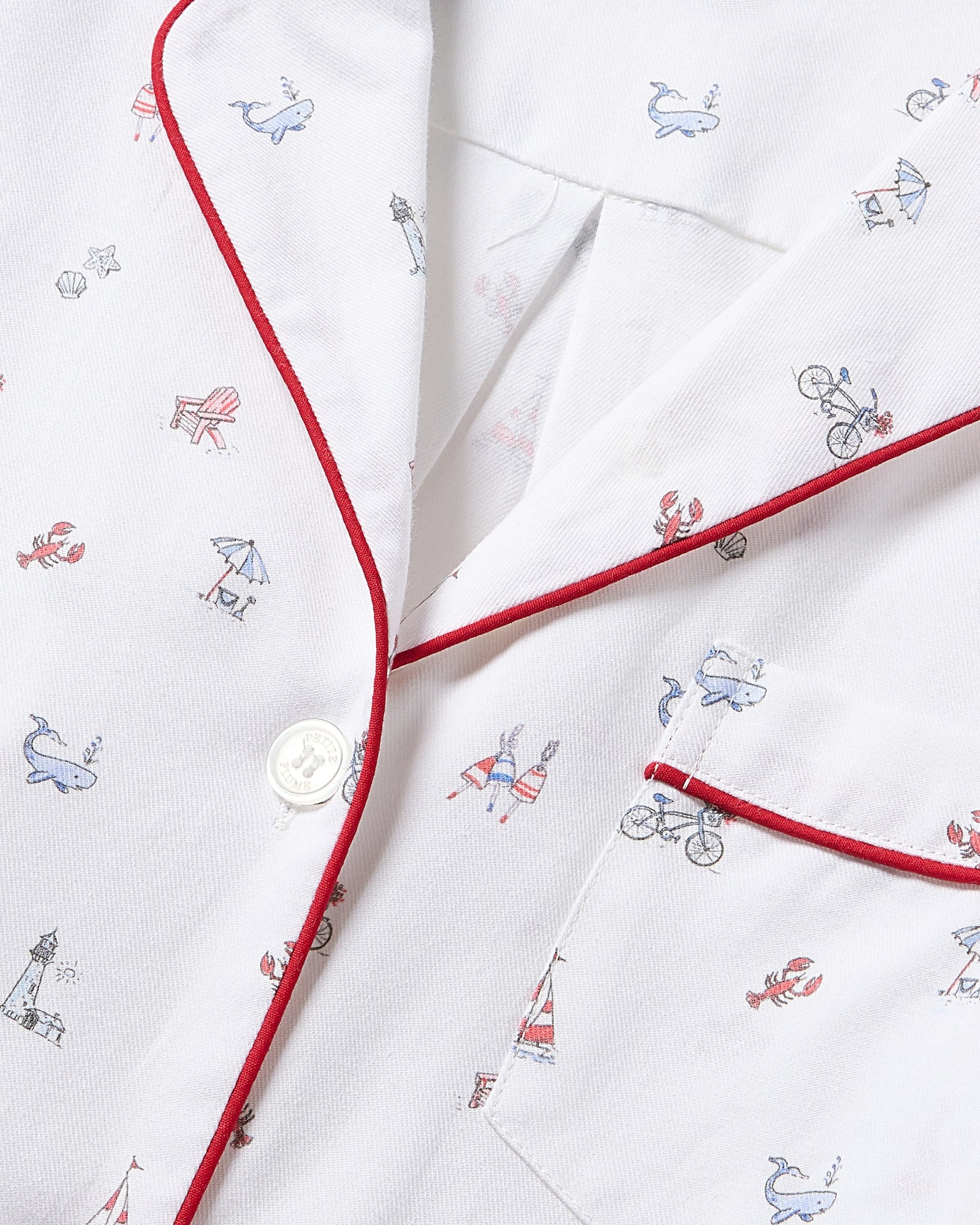 Petite Plume Coastal Charms Twill Short Sleeve Short Set #AWSSCCH