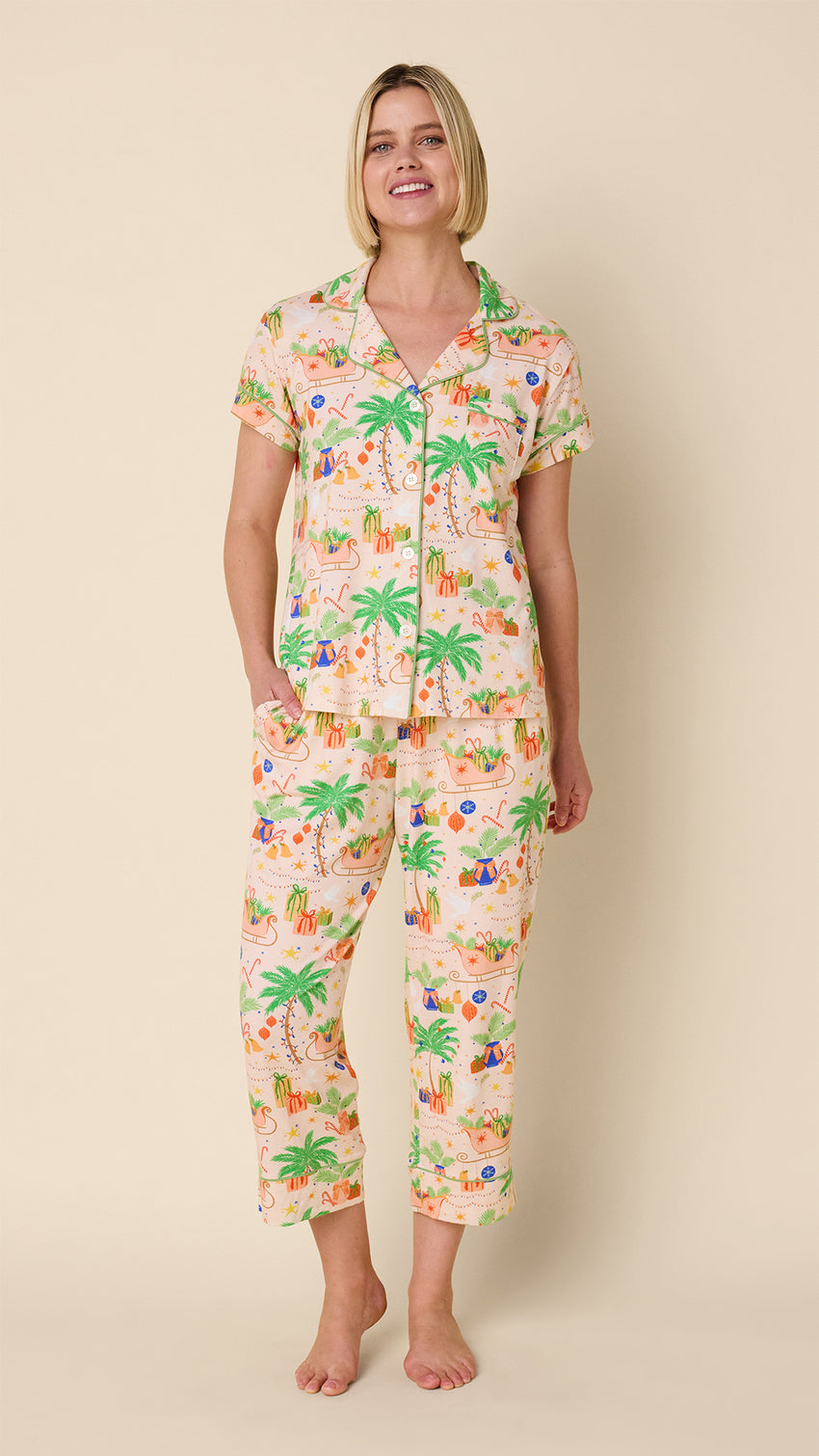 ***The Cat's Pajamas California Christmas Capri Set #225-883