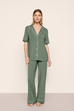 Eberjey Gisele Short Sleeve Long Pants PJ Set #PJ1018TSZ