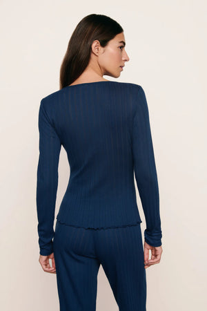 Eberjey POINTELLE V NECK HENLEY #T3000H