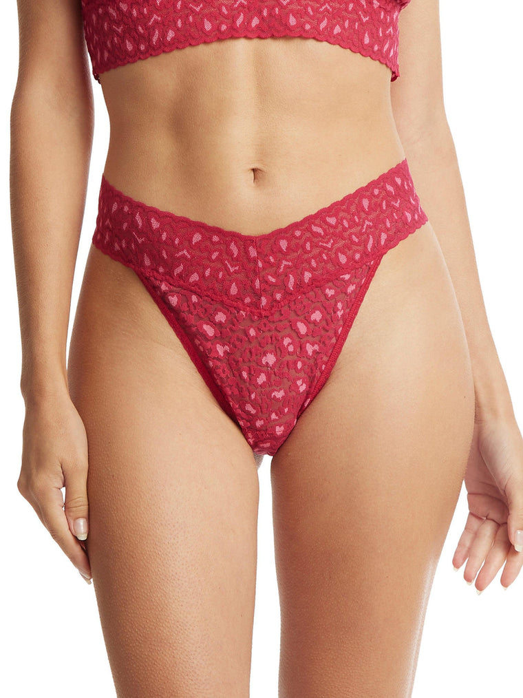 Women's Cotton Bikini Underwear with Lace - Auden - Berry Red, Size XL