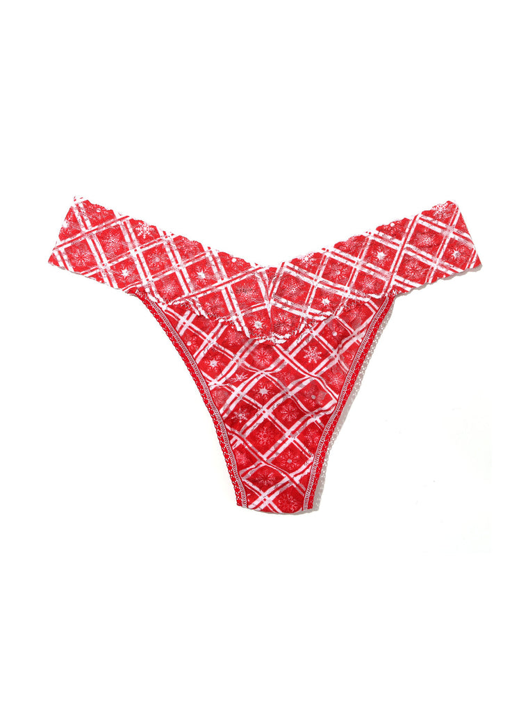 Printed Signature Lace Low Rise Thong XOXO Sale