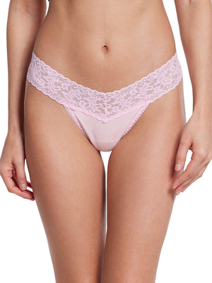 Hanky Panky Organic Cotton Low Rise Thong with Lace 891581