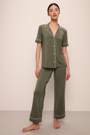 Eberjey Gisele Short Sleeve Long Pants PJ Set #PJ1018TSZ