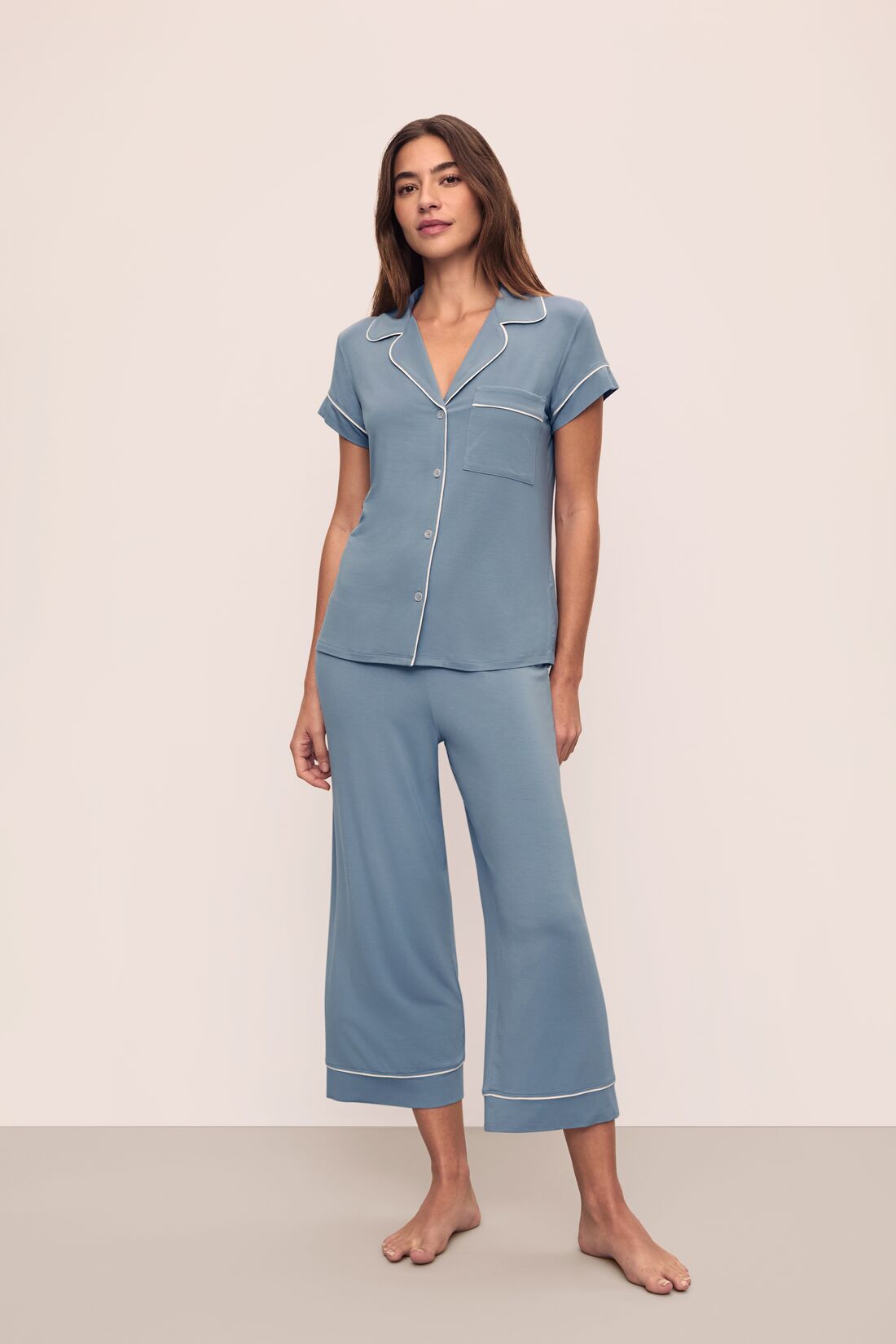 Eberjey Gisele - THE TENCEL MODAL S/SLV CROP PJ SET #PJ1018TSZC
