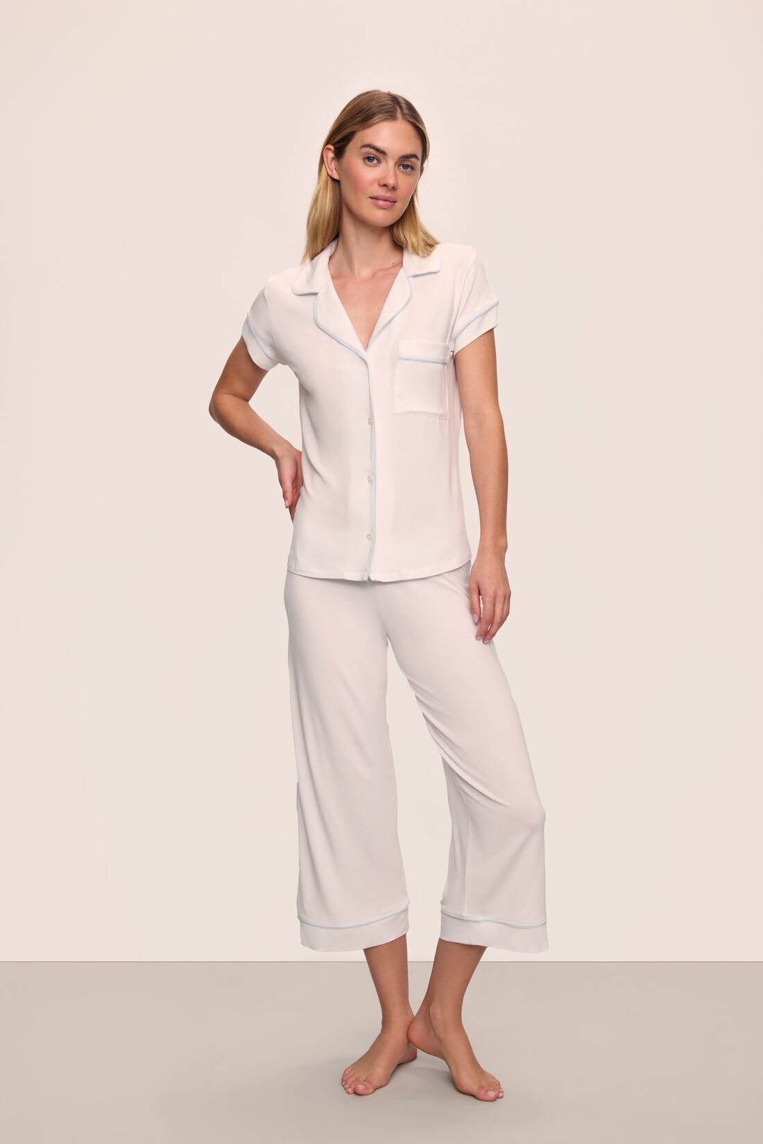 Eberjey Gisele - THE TENCEL MODAL S/SLV CROP PJ SET #PJ1018TSZC
