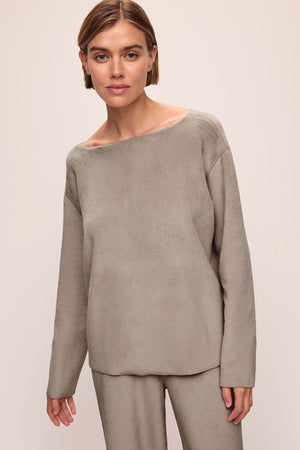 Eberjey Reversible Plush Raw Edge Pullover #T4015P