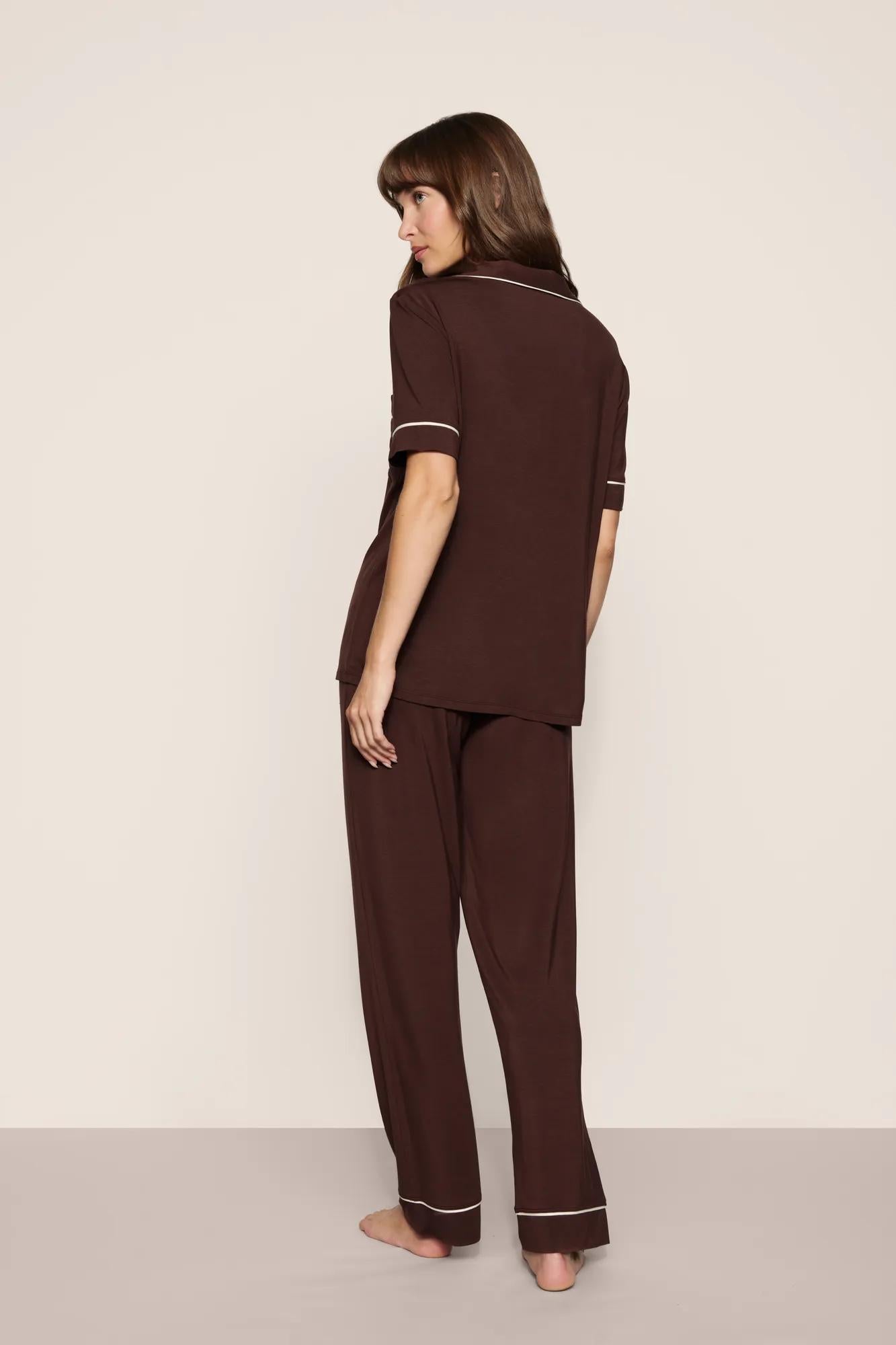 Eberjey Gisele Short Sleeve Long Pants PJ Set #PJ1018TSZ