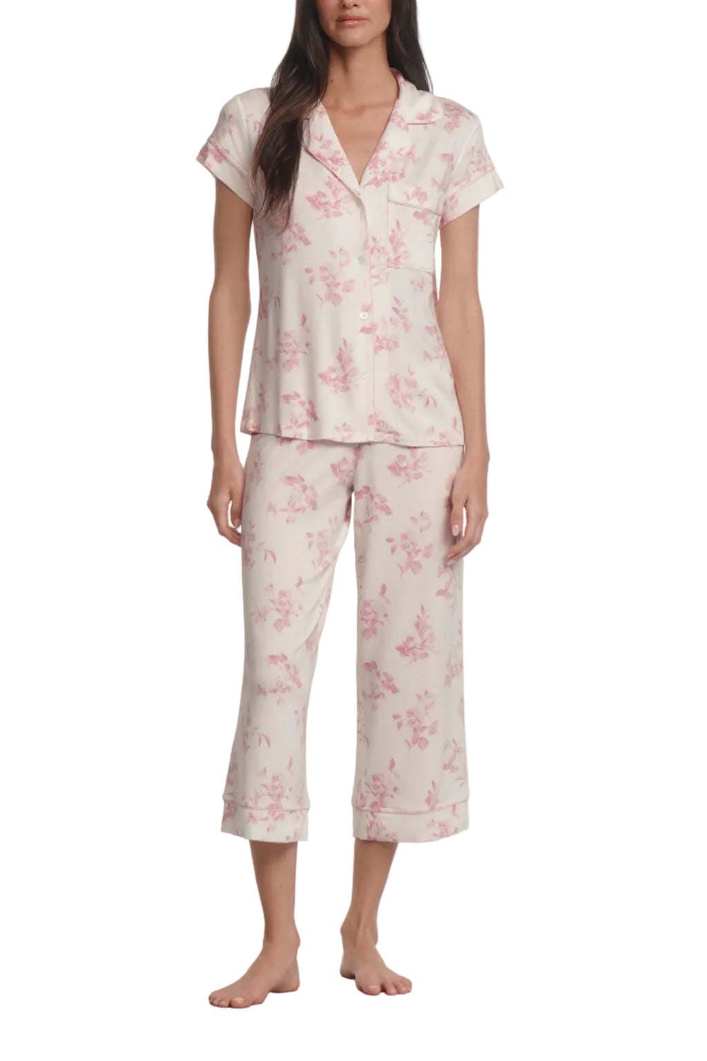 Eberjey Gisele Printed Short Sleeve/Cropped Pant Set #PJ1141TSZC