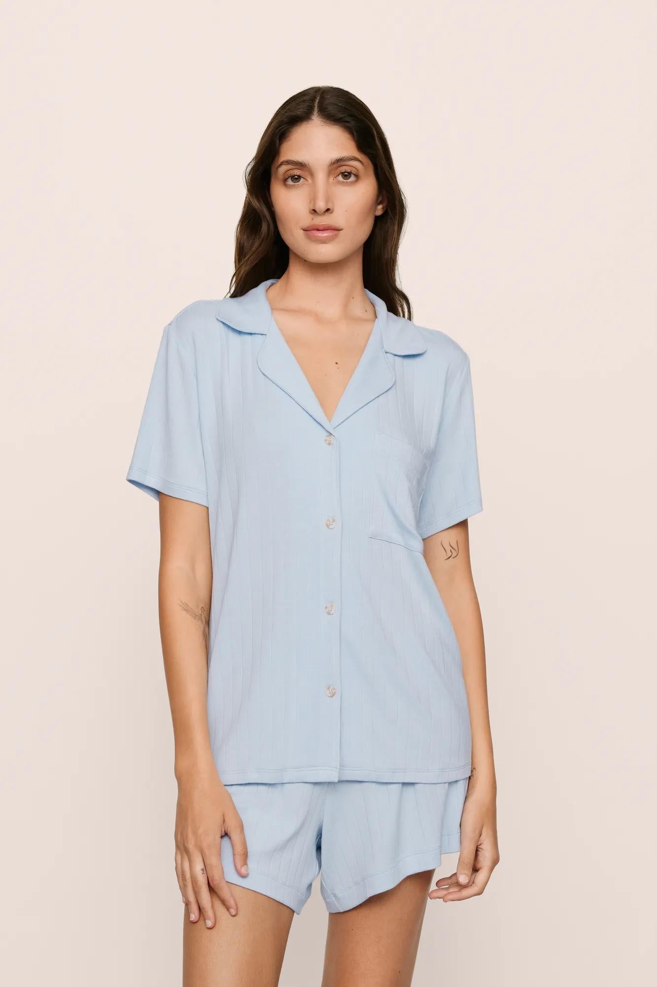 Eberjey Gisele Rib Relaxed Short PJ Set #PJ2038SN